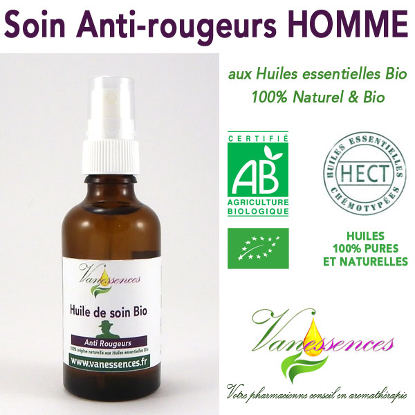 Soin Anti-rougeurs Homme Bio 100% naturel