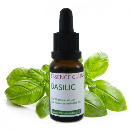 Basilic - Essence culinaire Bio - Huile essentielle Bio pour la cuisine - Concentré d'arôme 100% naturel