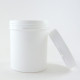 Pot cosmétique vide 250ml plastique PP blanc avec bouchon couvercle vissant inviolable.