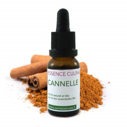 Cannelle - Essence culinaire Bio - Huile essentielle Bio pour la cuisine - Concentré d'arôme 100% naturel