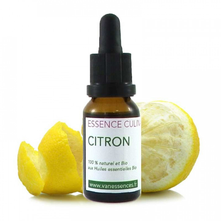 Citron zeste - Essence culinaire Bio - Huile essentielle Bio de cuisine - Concentré d'arôme 100% naturel