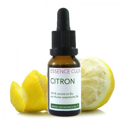 Citron zeste - Essence culinaire Bio - Huile essentielle Bio de cuisine - Concentré d'arôme 100% naturel
