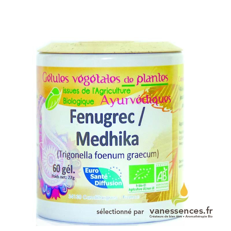 Fenugrec bio Gélules poudre graines de Methi Trigonella foenum graecum