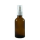 Flacon aromatherapie 50ml verre brun avec pompe spray blanc