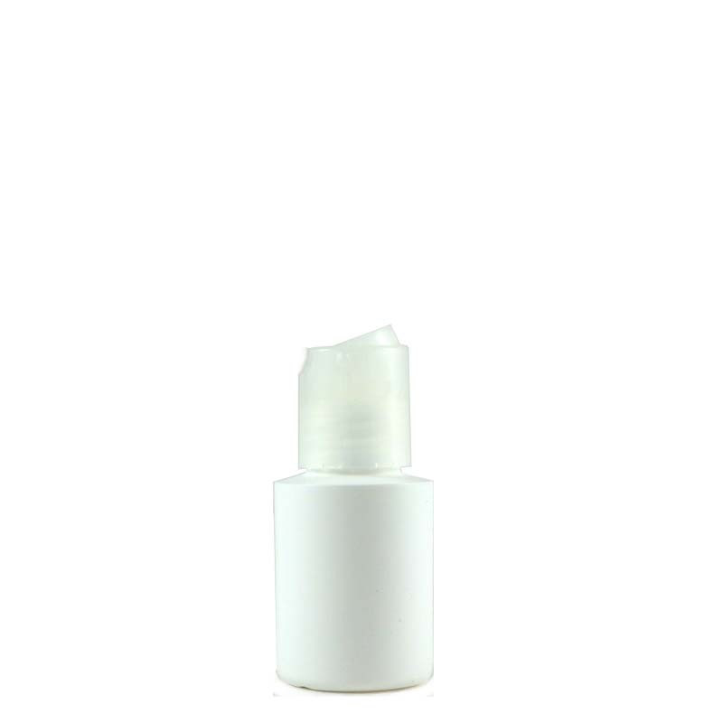 Flacon plastique blanc 30ml bouchon disctop transparent