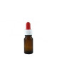 Flacon aromatherapie 10ml verre brun avec bouchon pipette ROUGE