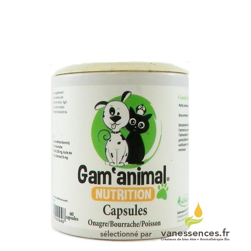 Capsules ONAGRE / BOURRACHE / POISSON - Complément alimentaire chiens chats