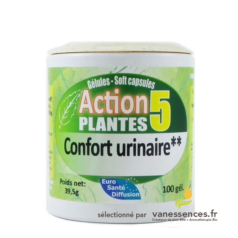 Confort urinaire - Boite de 100 Gélules de plantes bio - Complément alimentaire.