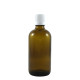 Flacon aromatherapie 100ml verre brun avec compte gouttes BLANC.