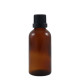 Flacon aromatherapie 100ml verre brun avec compte gouttes NOIR.