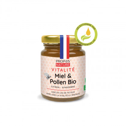 Miel bio Pollen Citron Gingembre VITALITE