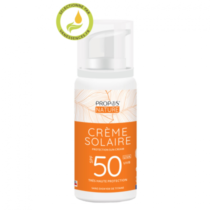 Creme solaire bio sans nanoparticules : protection indice 50