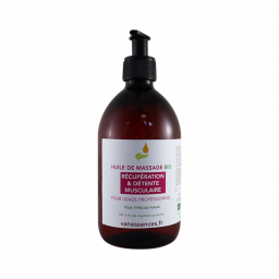 Huile de massage BIO Musculaire professionnelle Format 500ml