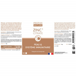 Comprimés de Zinc Citrate 15mg 90 comprimés