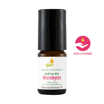 Microkyste visage soin aux huiles essentielles bio en roll'on