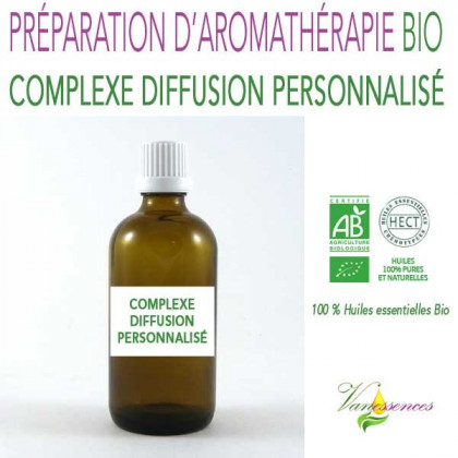 Complexe diffusion personnalisé - 100% huiles essentielles Bio 