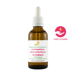 Huile de soin antiseptique antiinfectieuse antalgique