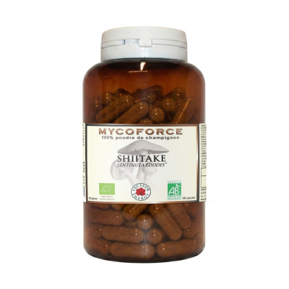 Gélules de Shiitaké (Lentinula edodes) 100% poudre de champignon