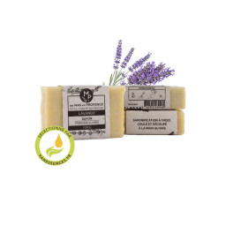 Savon artisanal aux huiles essentielles bio de lavande fine et lavandin – 100 g