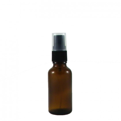 Flacon aromatherapie 30ml verre brun avec spray noir