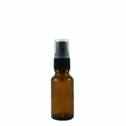 Flacon aromatherapie 15ml verre brun avec spray noir