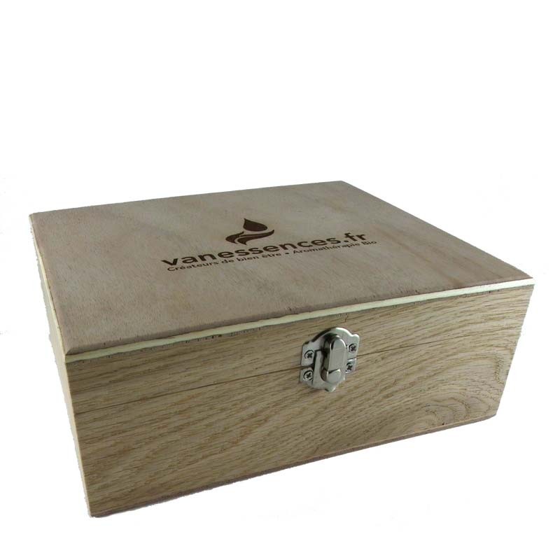 Boîte pour aromathérapie huiles essentielles en bois fabrication artisanale