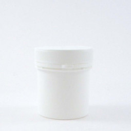 Pot en plastique vide PP blanc 100ml avec bouchon couvercle vissant inviolable.