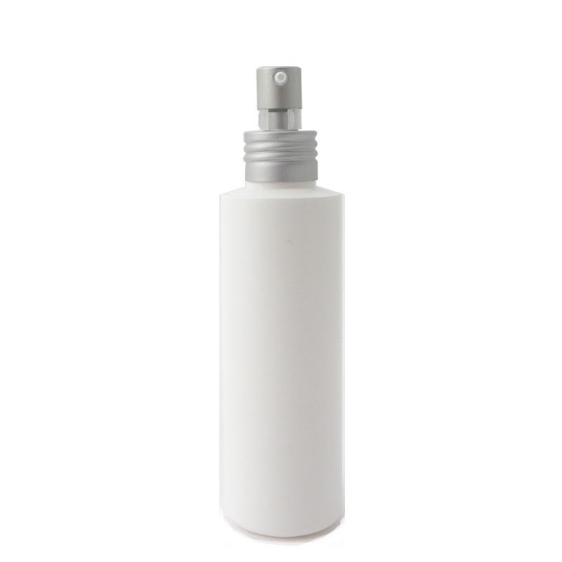 Flacon pompe vide plastique blanc 125ml avec bouchon pompe aluminium