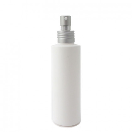 Flacon pompe vide plastique blanc 125ml avec bouchon pompe aluminium