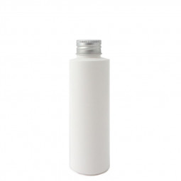 Flacon plastique vide blanc 125ml bouchon à vis aluminium