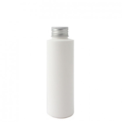 Flacon plastique vide blanc 125ml bouchon à vis aluminium