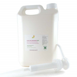 Huile de massage BIO base neutre professionelle - Format bidon de 5 Litres